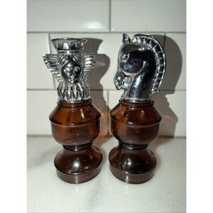 Vintage Avon Chess Bottles Queen And Knight GW008
